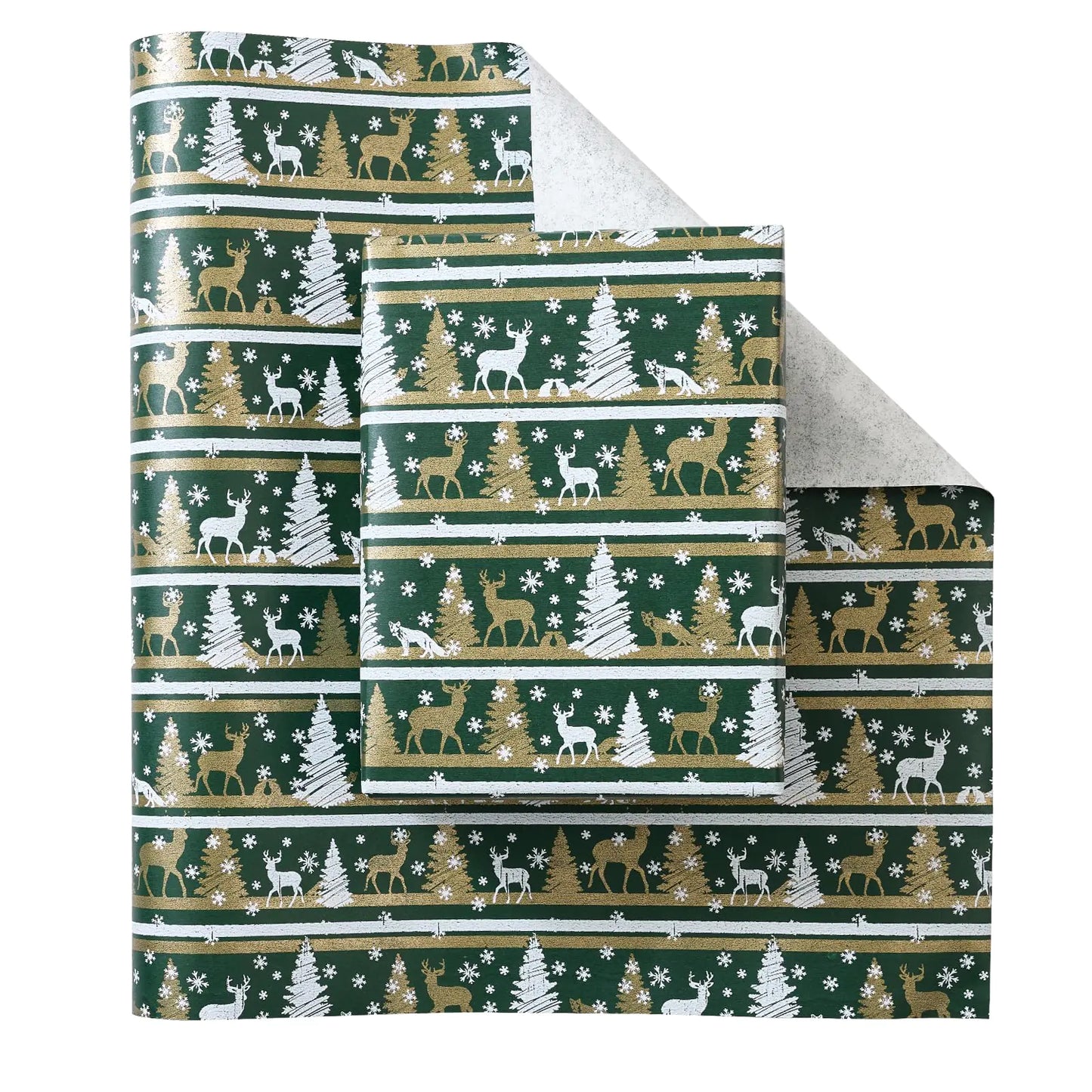 STYPOP Christmas Wrapping Paper 17 Inch X 33 Feet Christmas Rolls Christmas Tree and Deer Print Wrapping Paper for Kids Gift Wrapping Christmas Family Party Christmas Tree Decorations